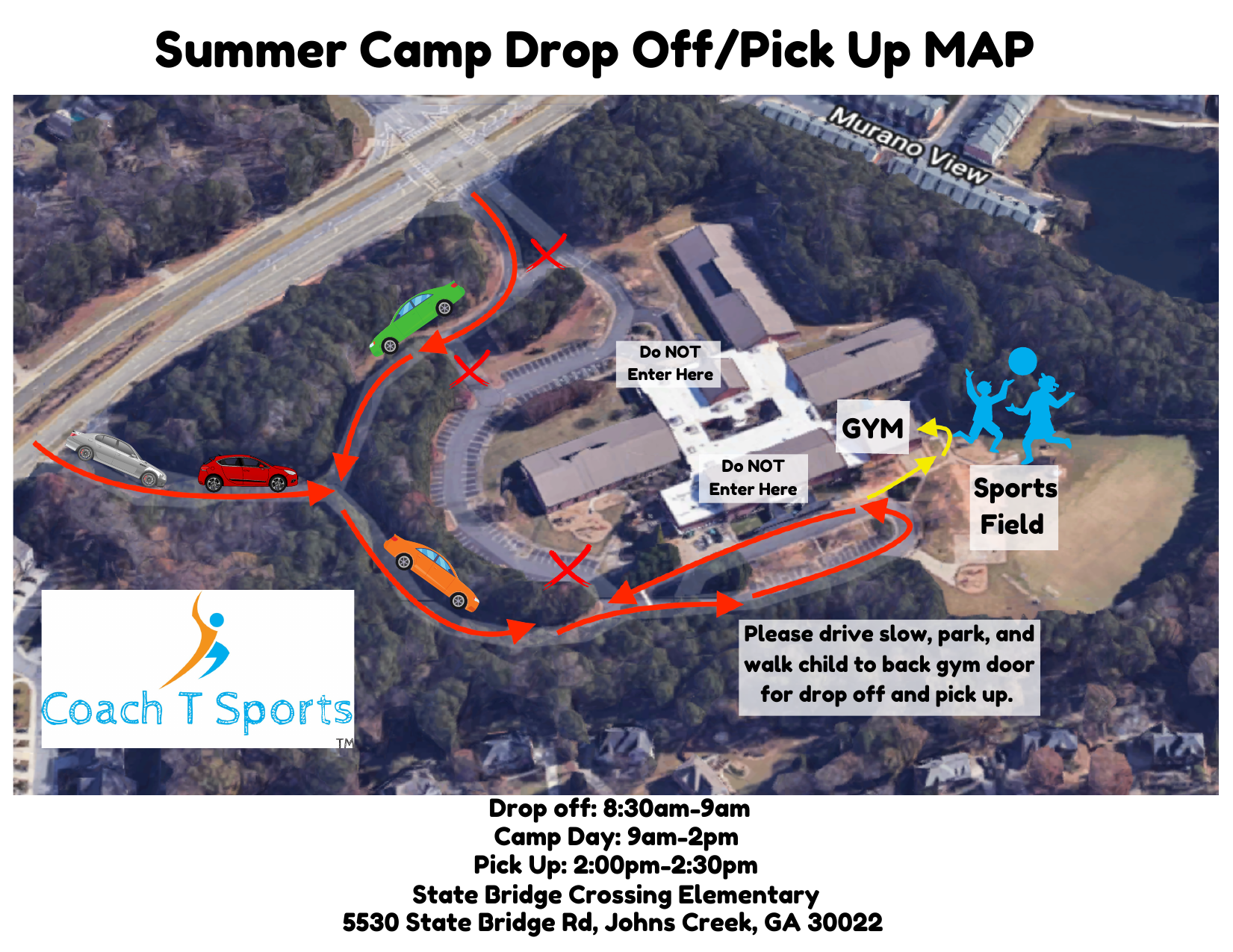 Summer Camp Drop Off/Pick Up Map